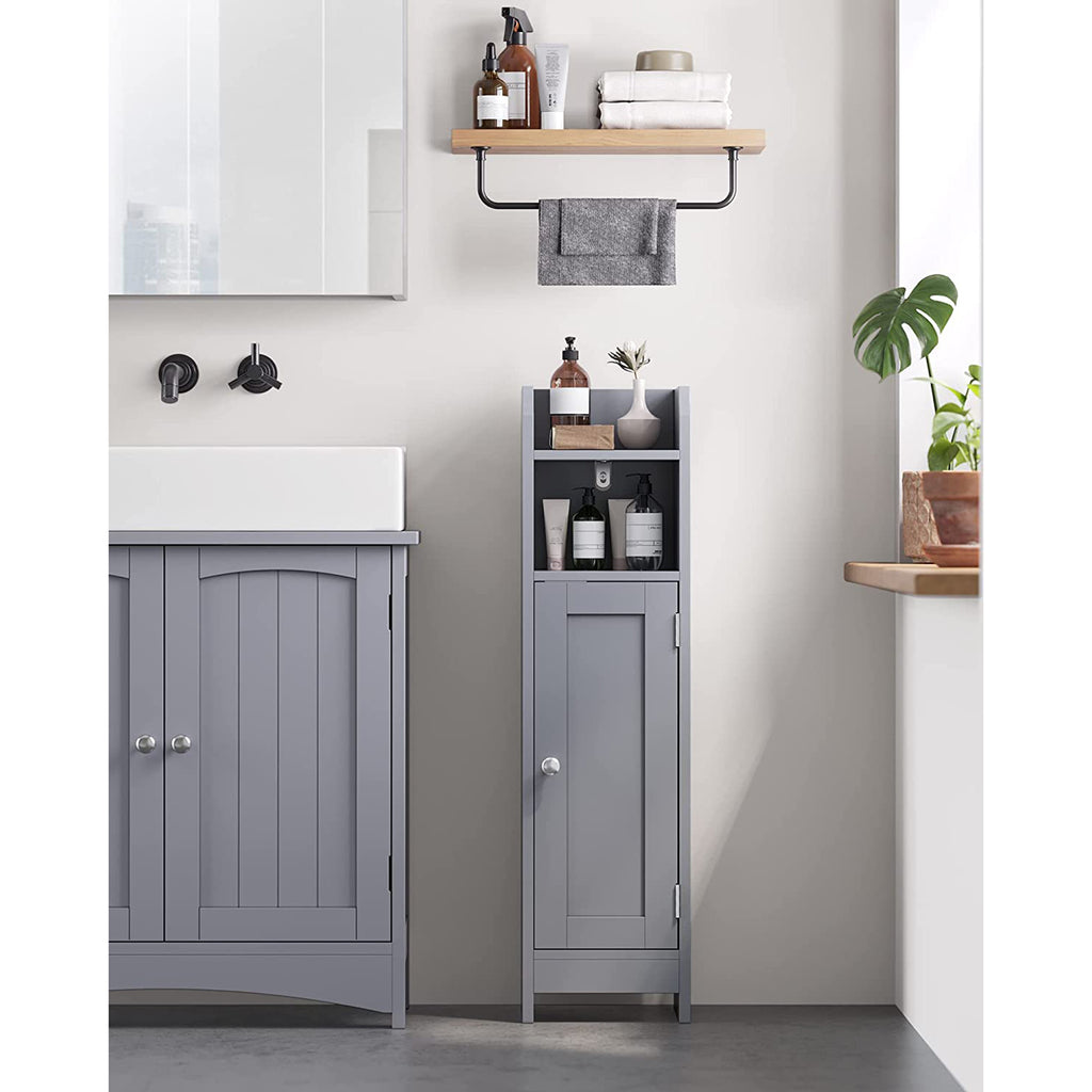 Badezimmerschrank schmal mit Tür