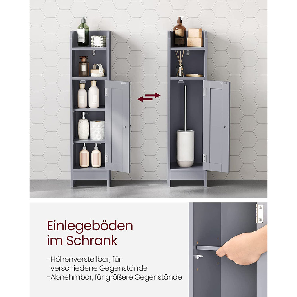 Badezimmerschrank schmal mit Tür