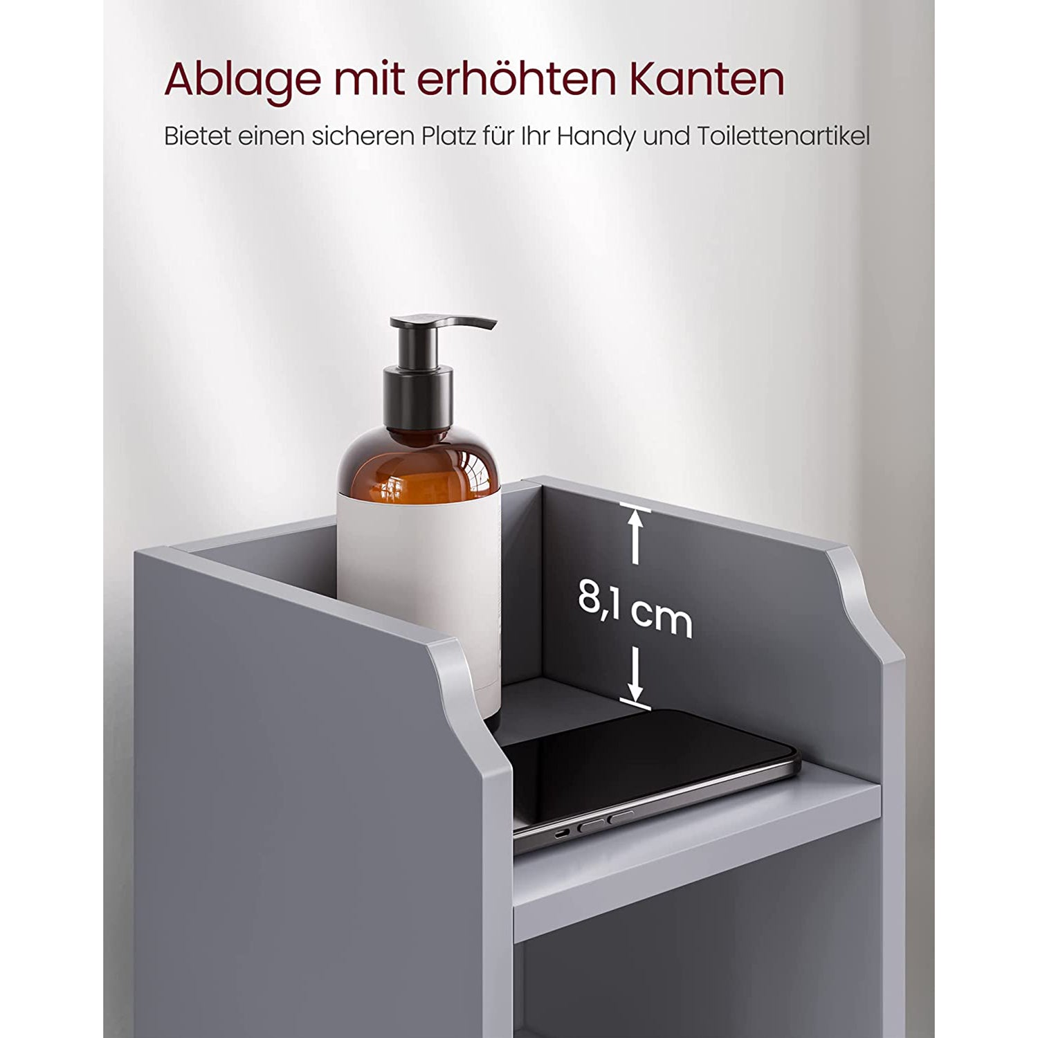 Badezimmerschrank schmal mit Tür