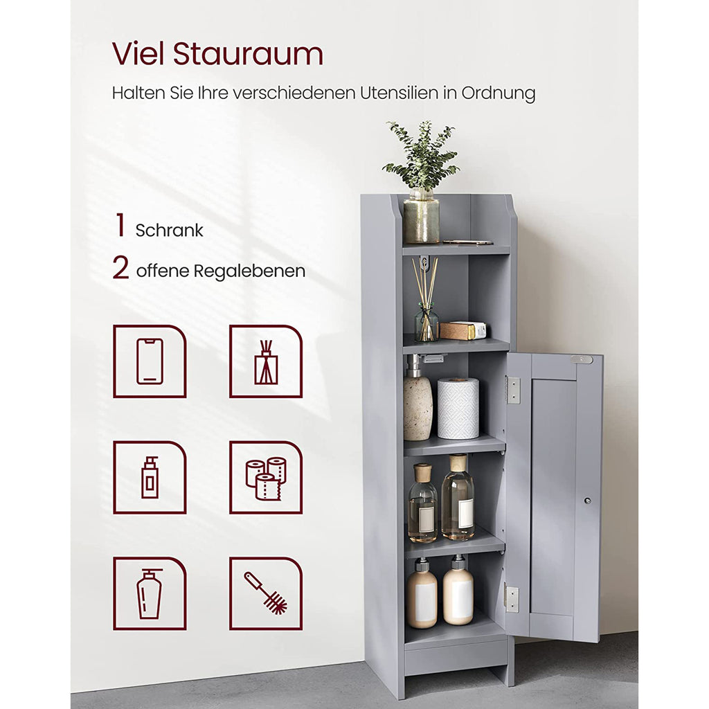 Badezimmerschrank schmal mit Tür