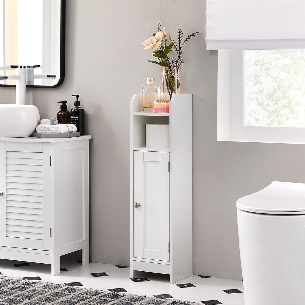 Schmaler Badezimmerschrank mit Tür