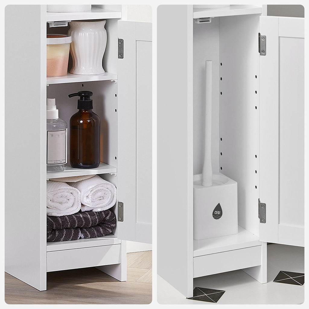 Schmaler Badezimmerschrank mit Tür