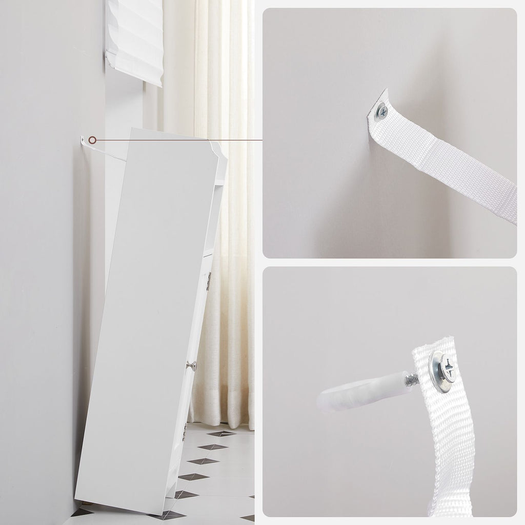 Schmaler Badezimmerschrank mit Tür
