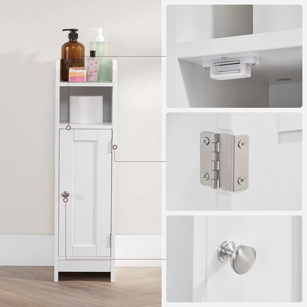 Schmaler Badezimmerschrank mit Tür