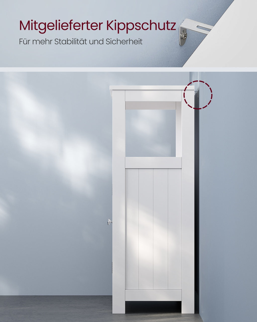 Badezimmerschrank Badschrank mit offenem Fach 2 Türen 30 x 60 x 80 cm weiß