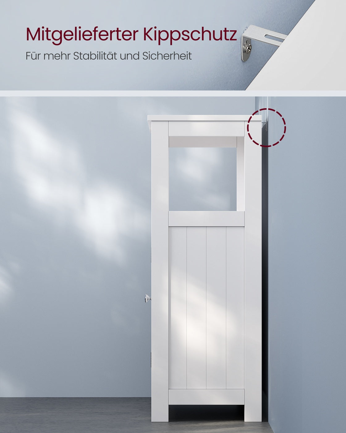 Badezimmerschrank Badschrank mit offenem Fach 2 Türen 30 x 60 x 80 cm weiß