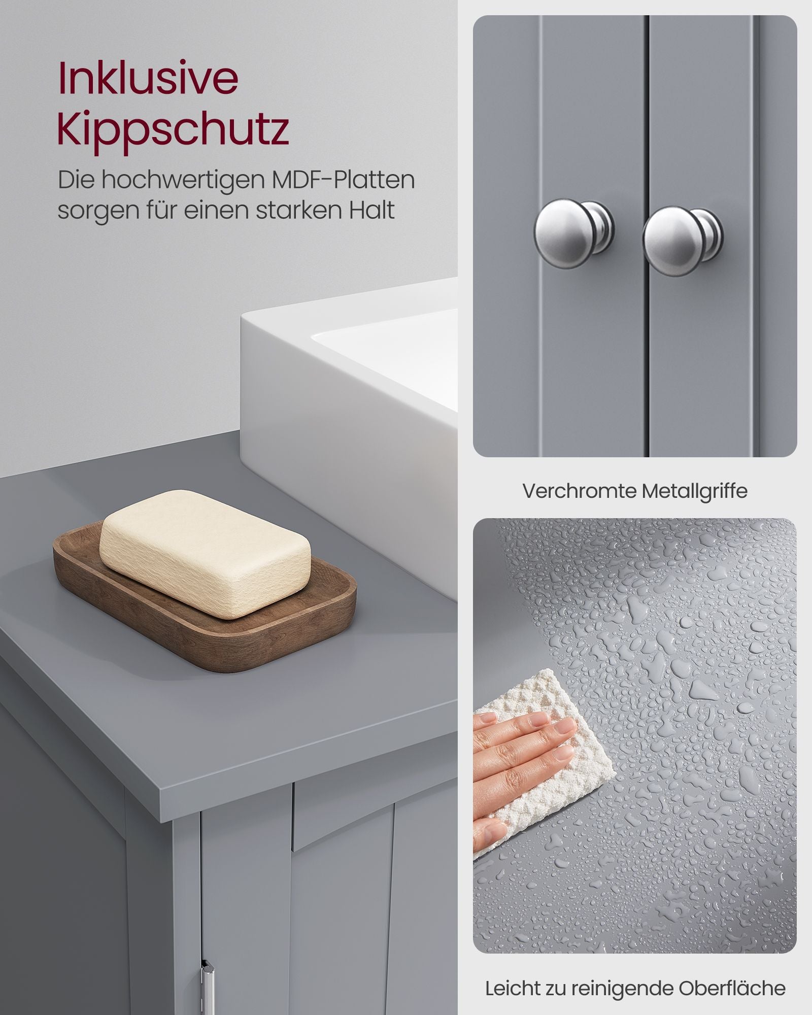 Waschbeckenunterschrank extra lang mit 2 Türen