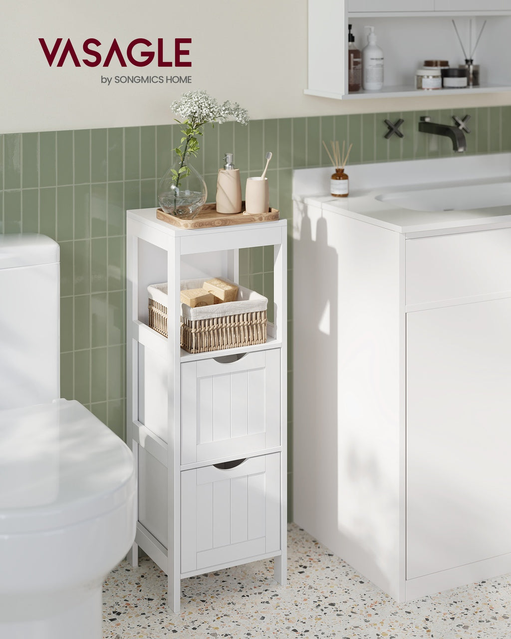 Badezimmerregal mit 2 Schubladen