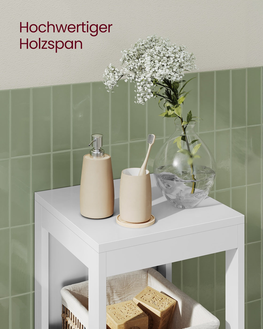 Badezimmerregal mit 2 Schubladen