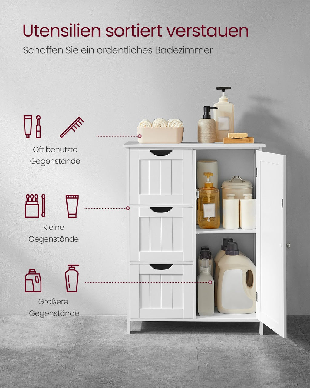 Schrank mit 3 großen Schubladen
