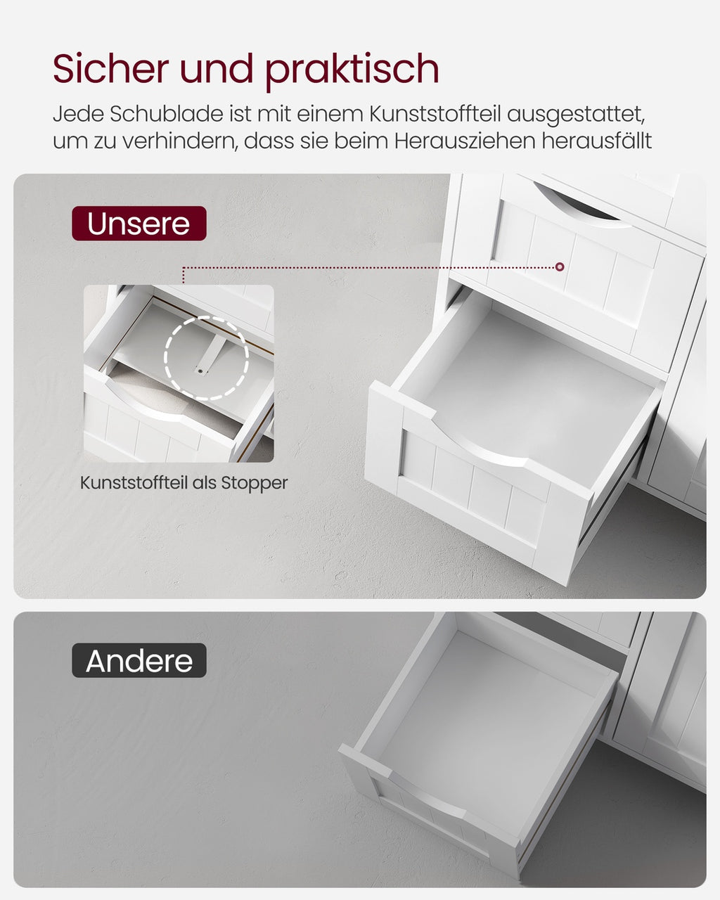 Schrank mit 3 großen Schubladen