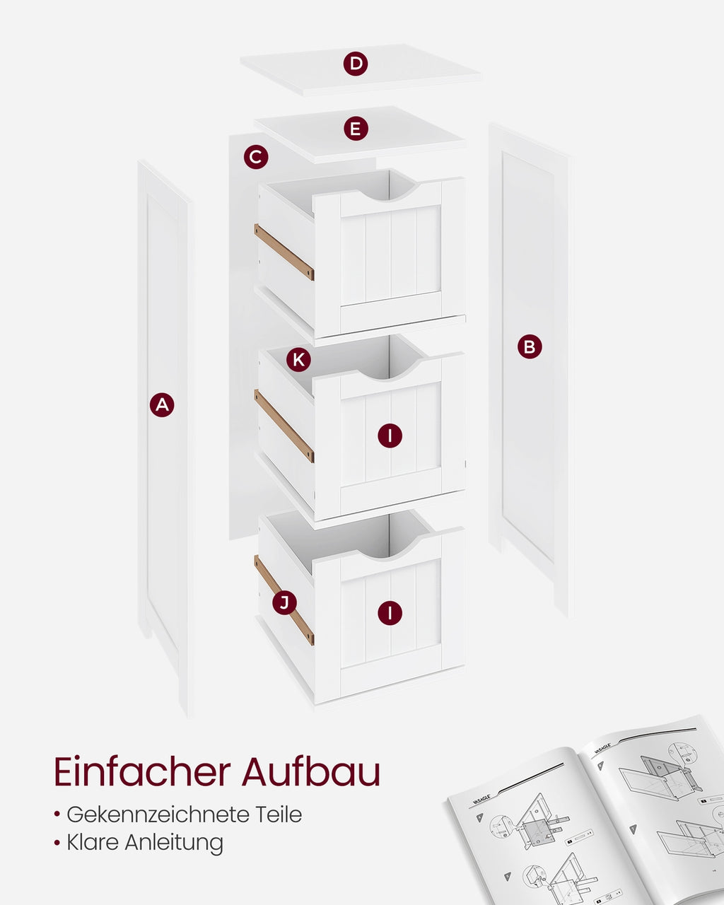Aufbewahrungsschrank mit 3 Schubladen