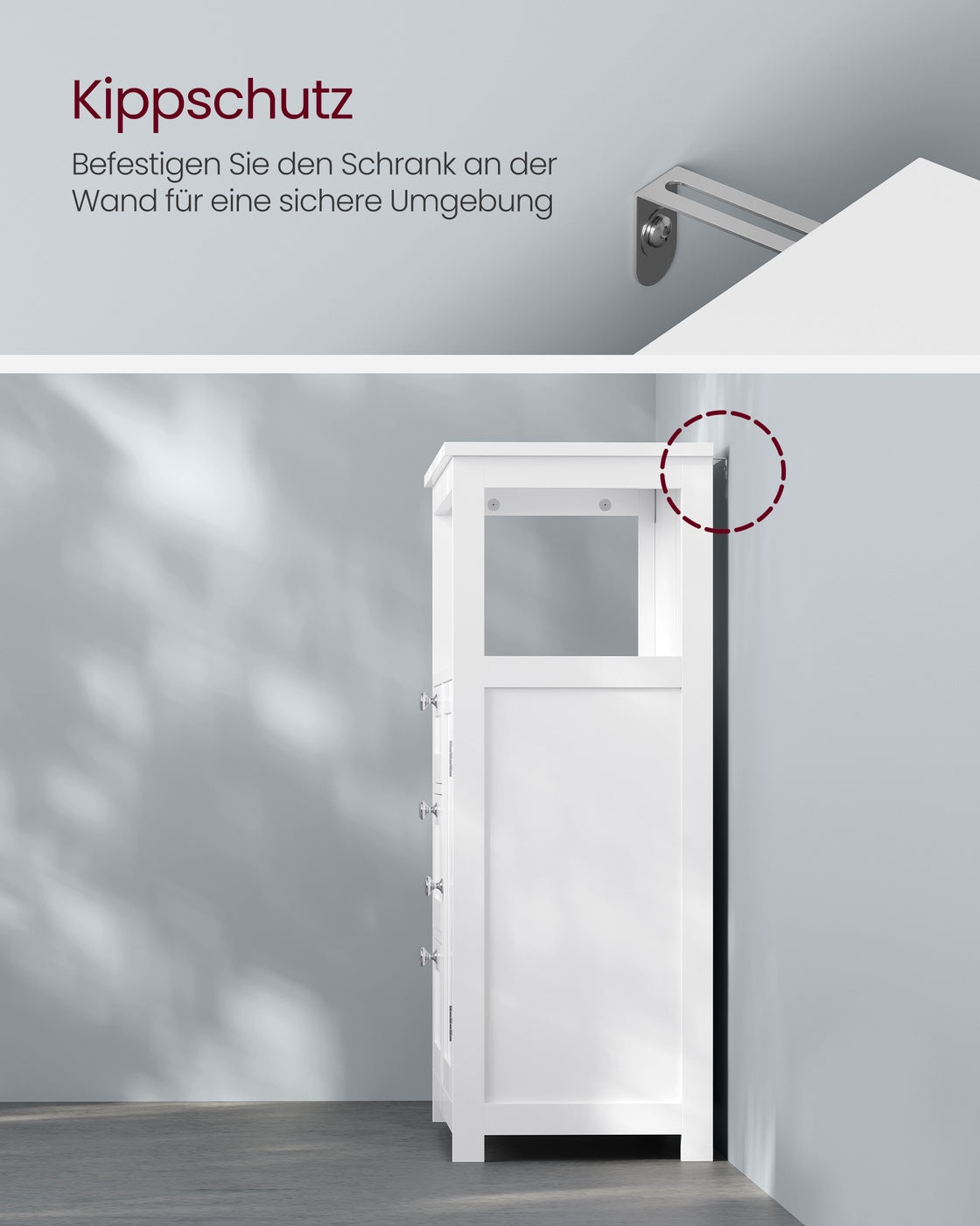 Badezimmerschrank 30 x 60 x 80 cm mit 3 Schubladen