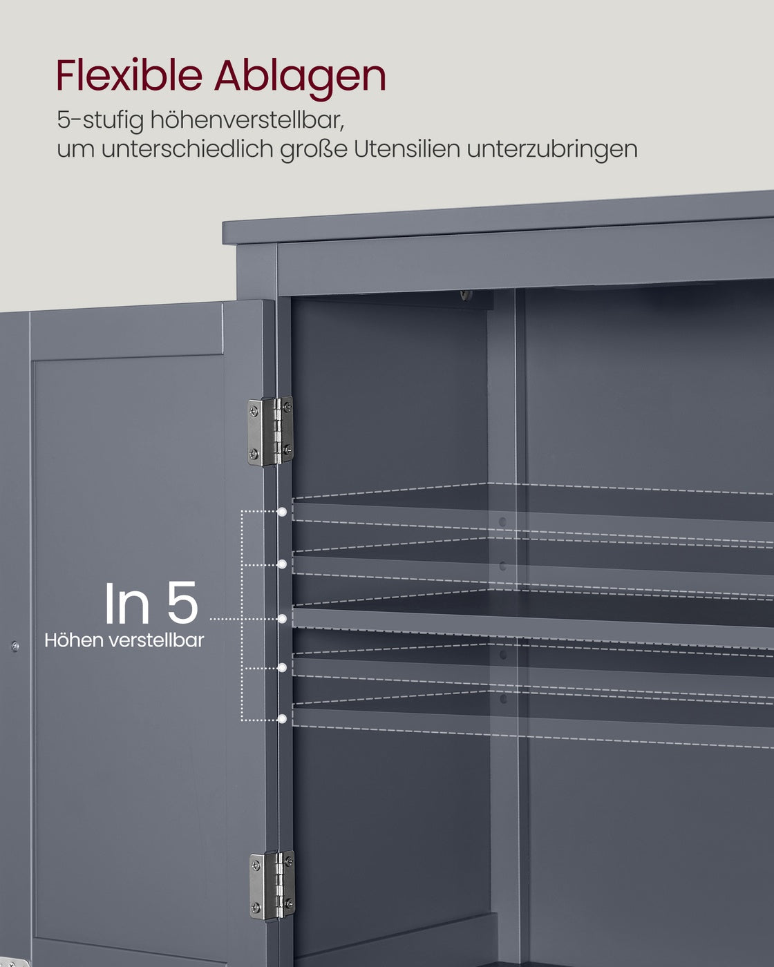 Badezimmerschrank mit 4 Türen und verstellbaren Ablagen