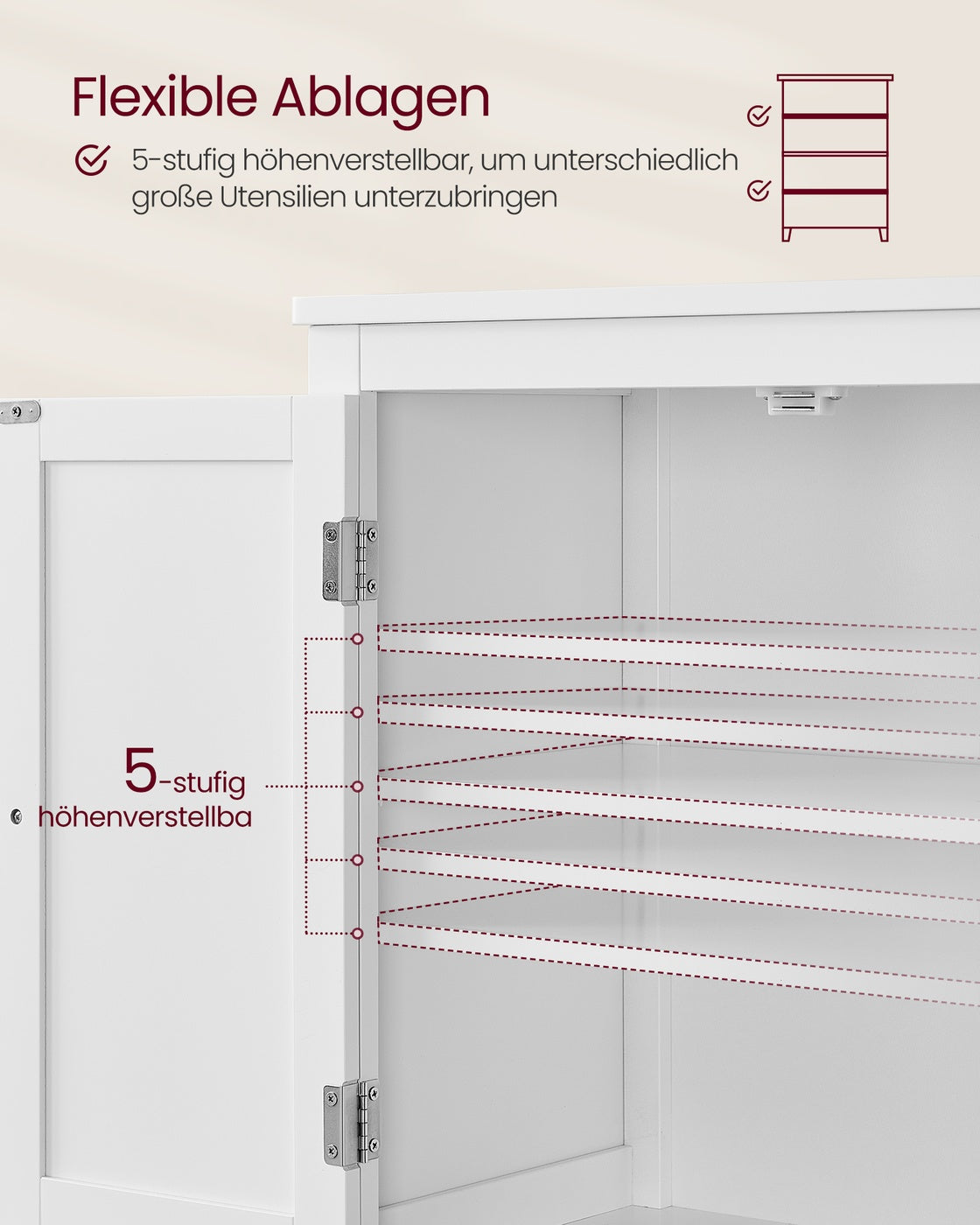 Badezimmerschrank mit 4 Türen klassikweiß