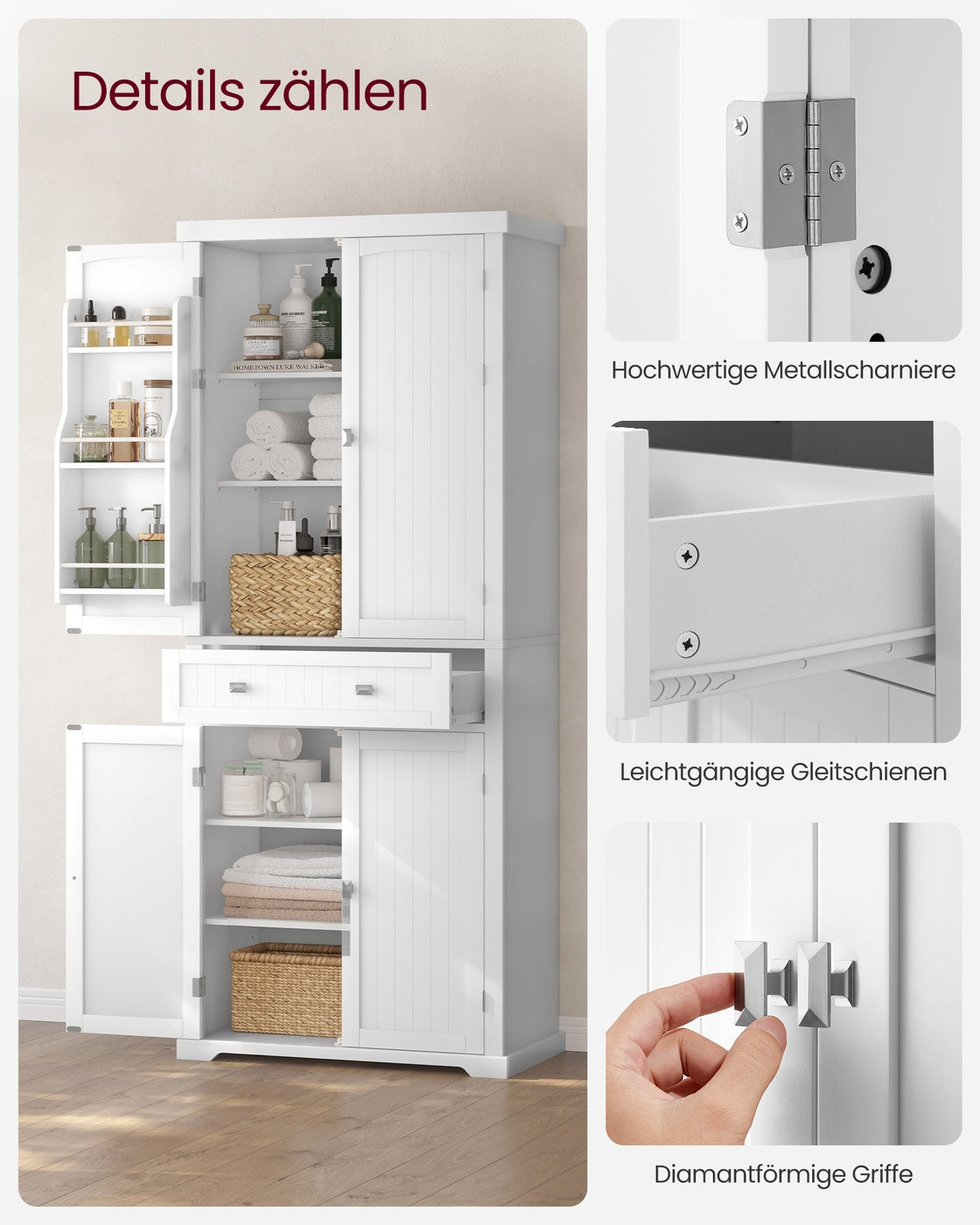Küchenschrank mit Ablagen und Schubladen