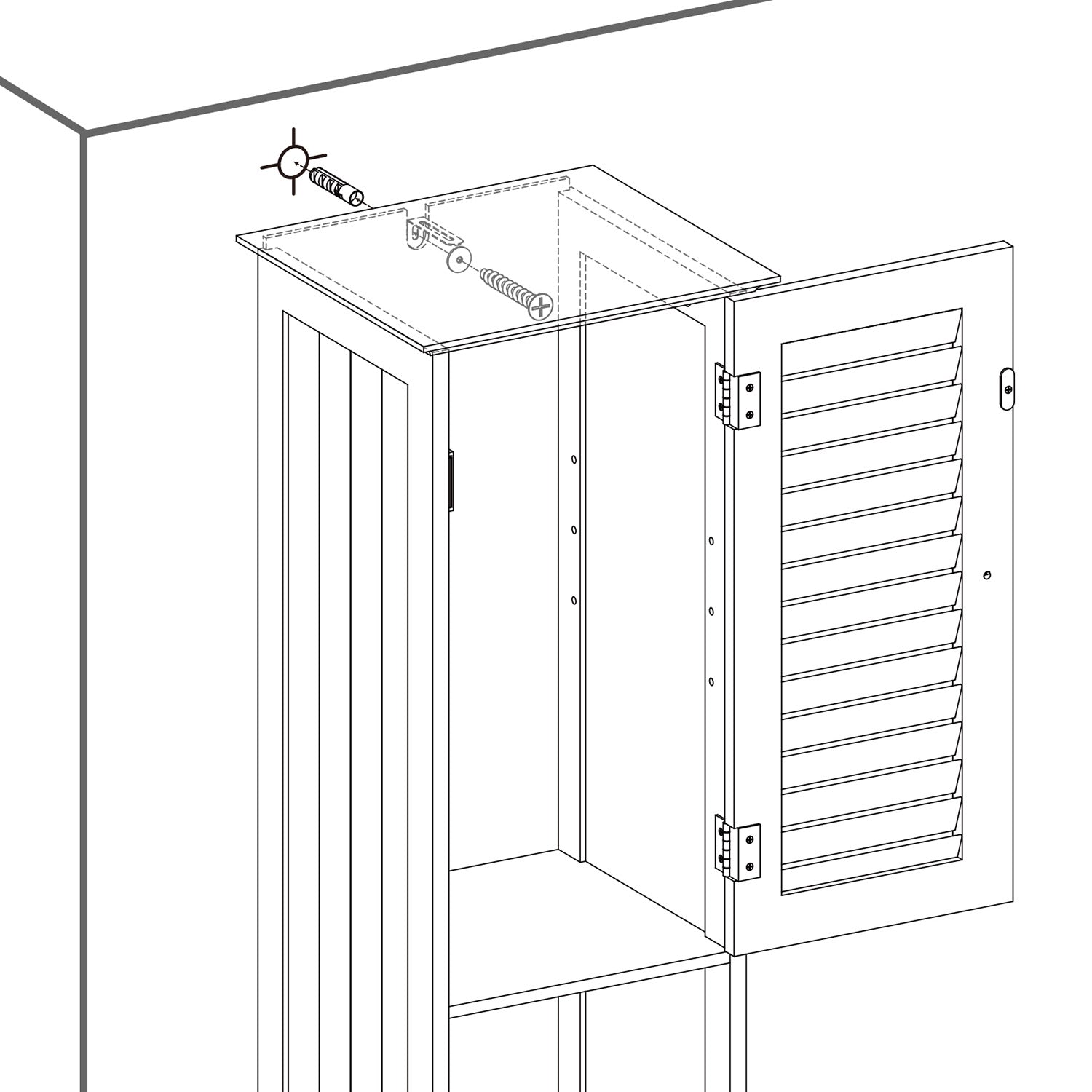 Badezimmerschrank mit Flügeltüren skandinavischer Stil