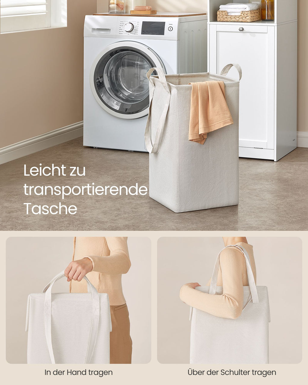 Badezimmerschrank mit Wäschekorb 40 x 40 x 170 cm