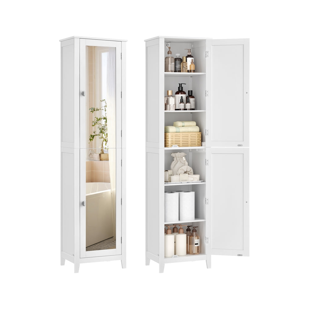 Badezimmerschrank mit Ganzkörperspiegel 30 x 40 x 160 cm wolkenweiß