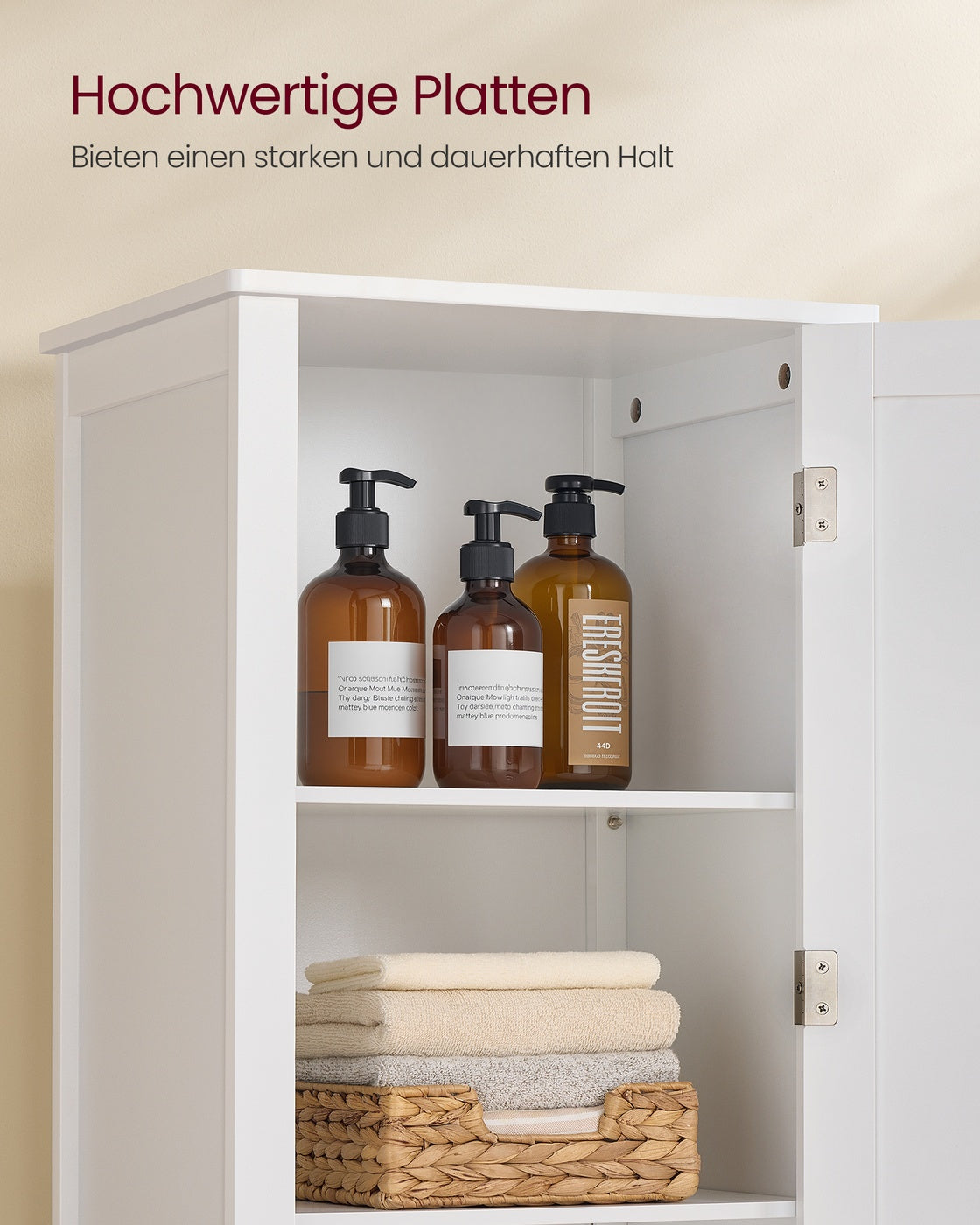 Badezimmerschrank mit Ganzkörperspiegel 30 x 40 x 160 cm wolkenweiß