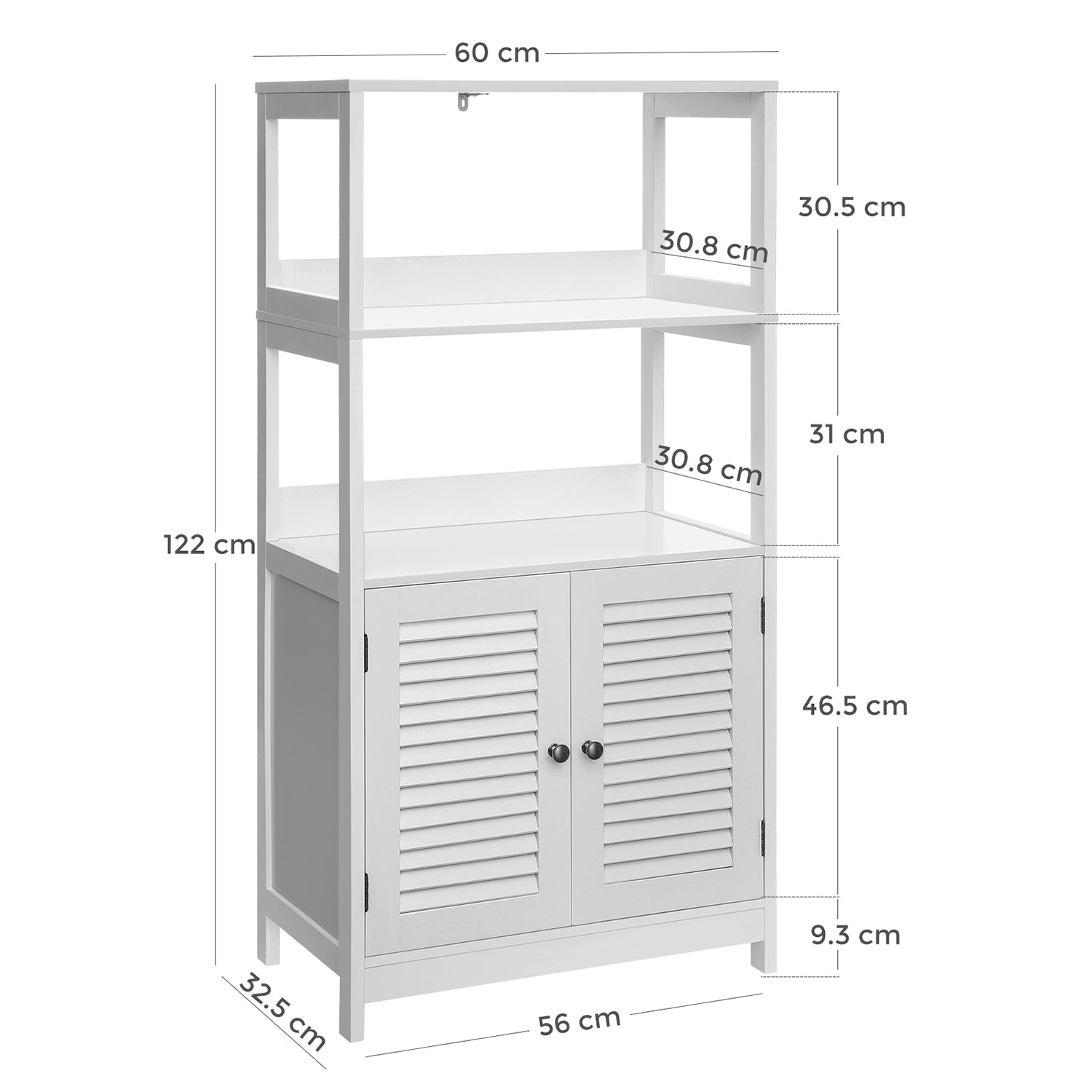 Badschrank mit offenen Fächern