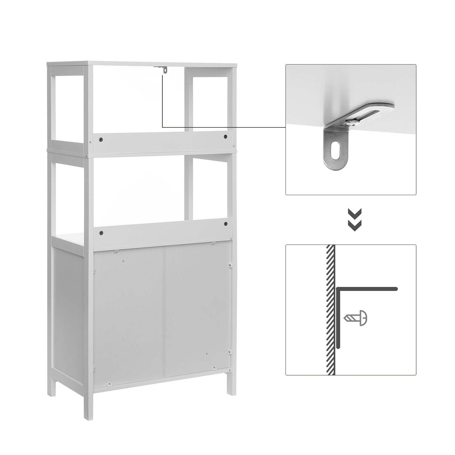 Badschrank mit offenen Fächern