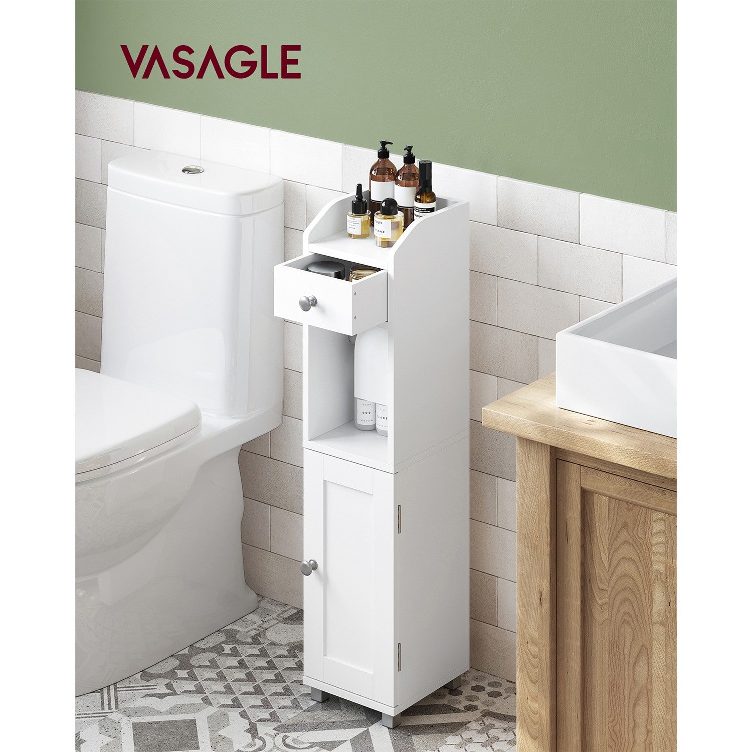 Schrank mit Toilettenpapierhalter