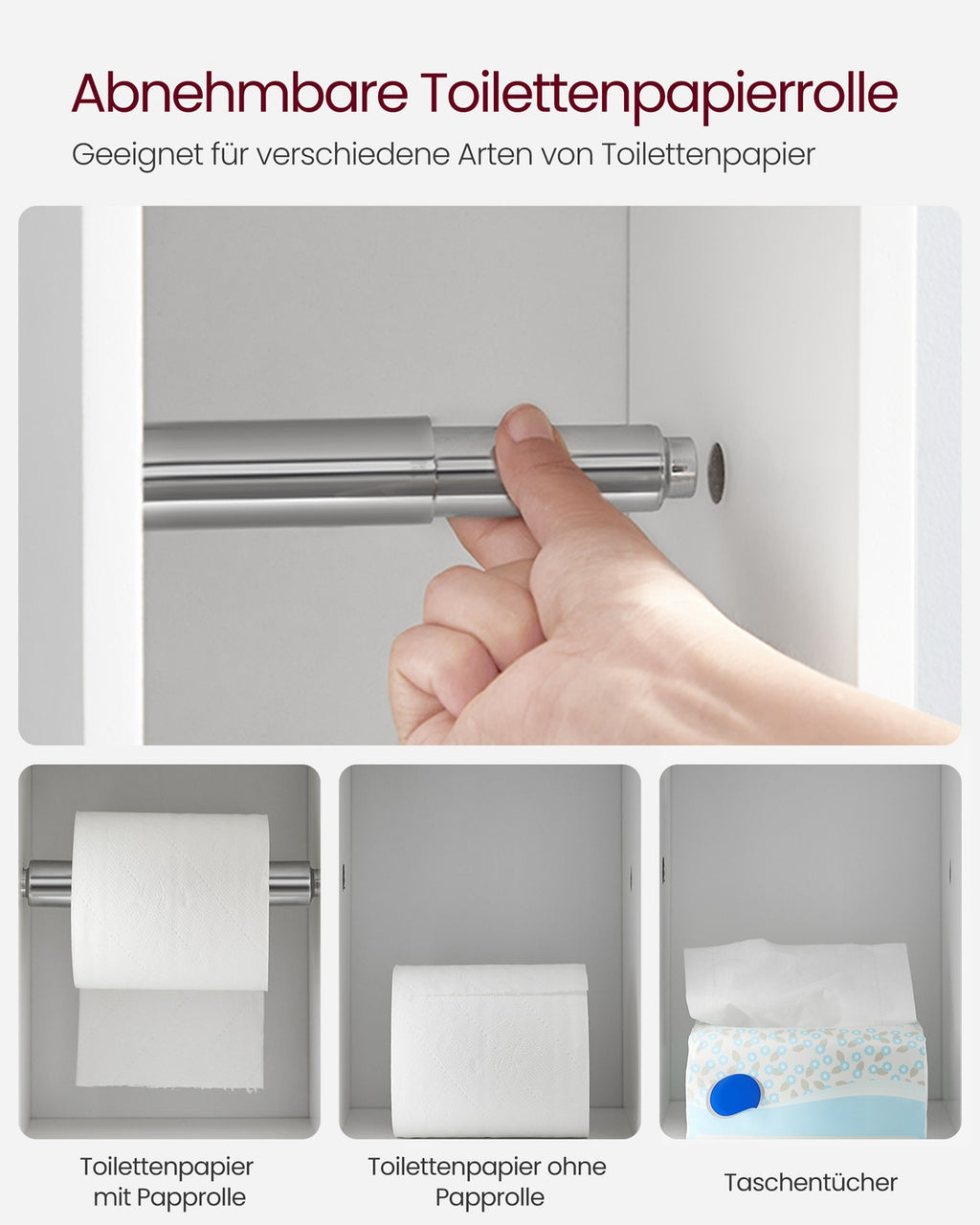Schrank mit Toilettenpapierhalter