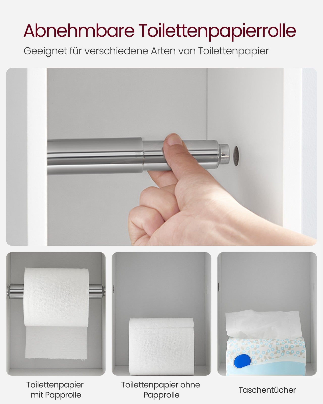 Schrank mit Toilettenpapierhalter