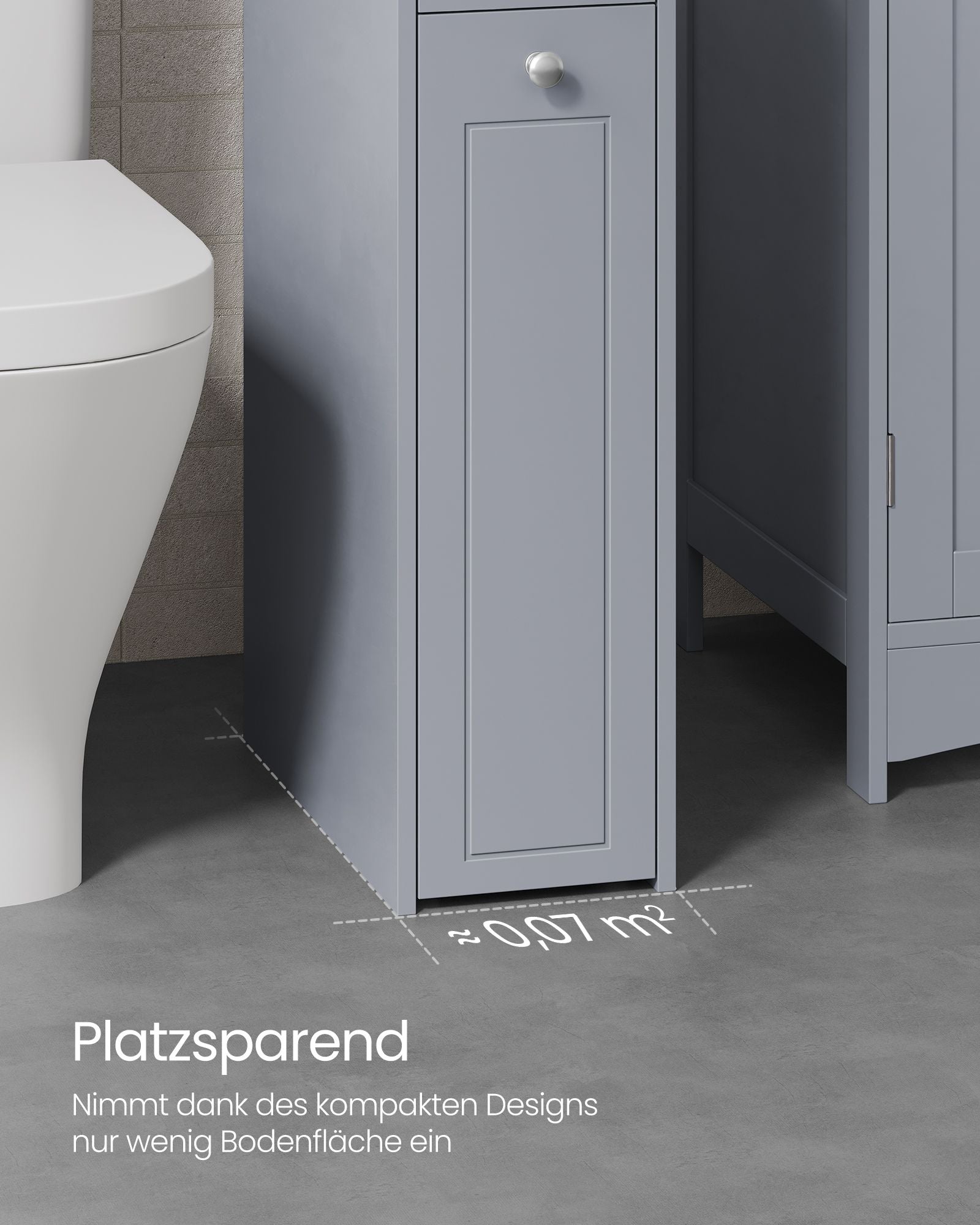 Badezimmerschrank mit Schubladen für Toilettenpapier schmal