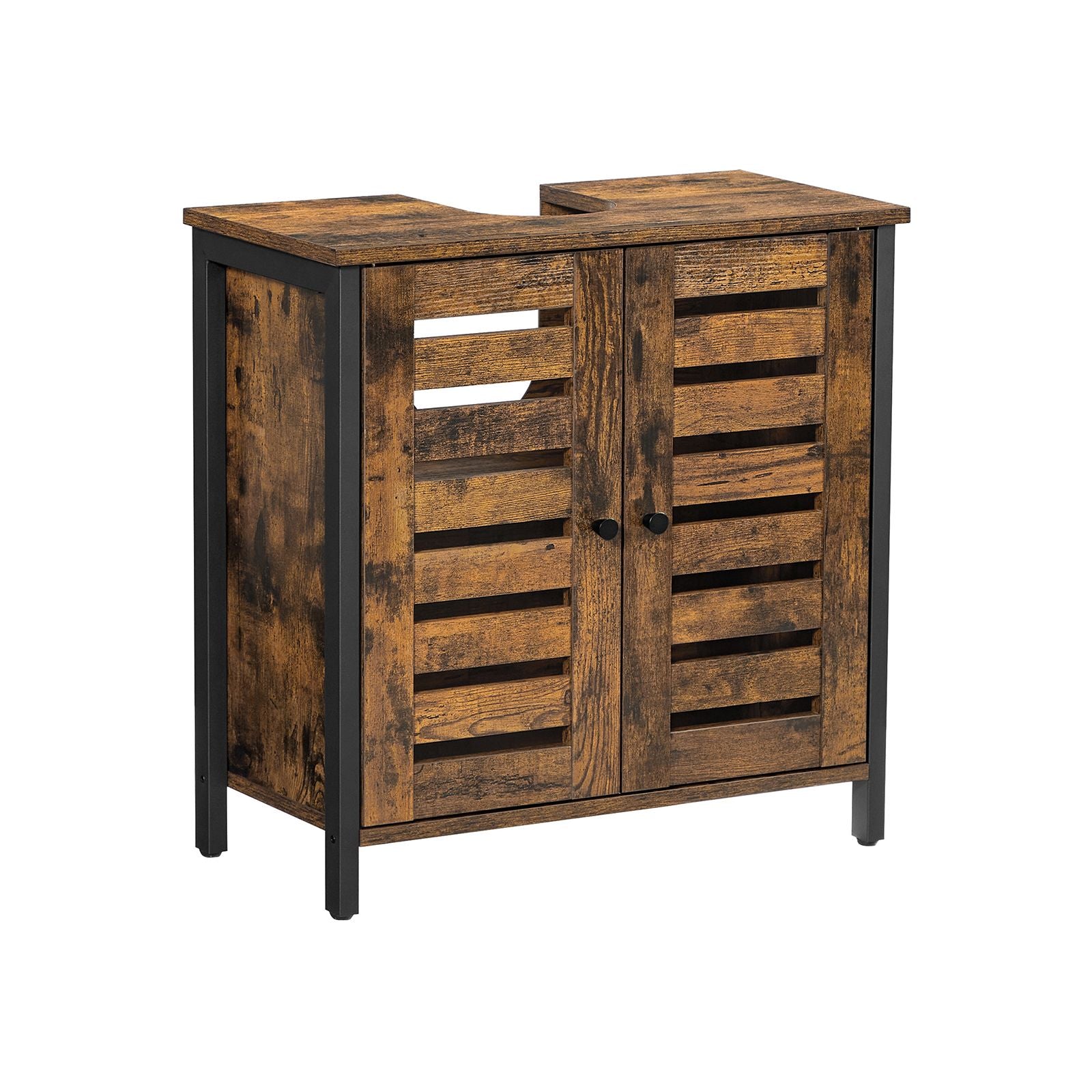 Waschbeckenunterschrank vintagebraun-schwarz