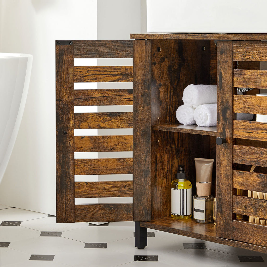 Waschbeckenunterschrank vintagebraun-schwarz