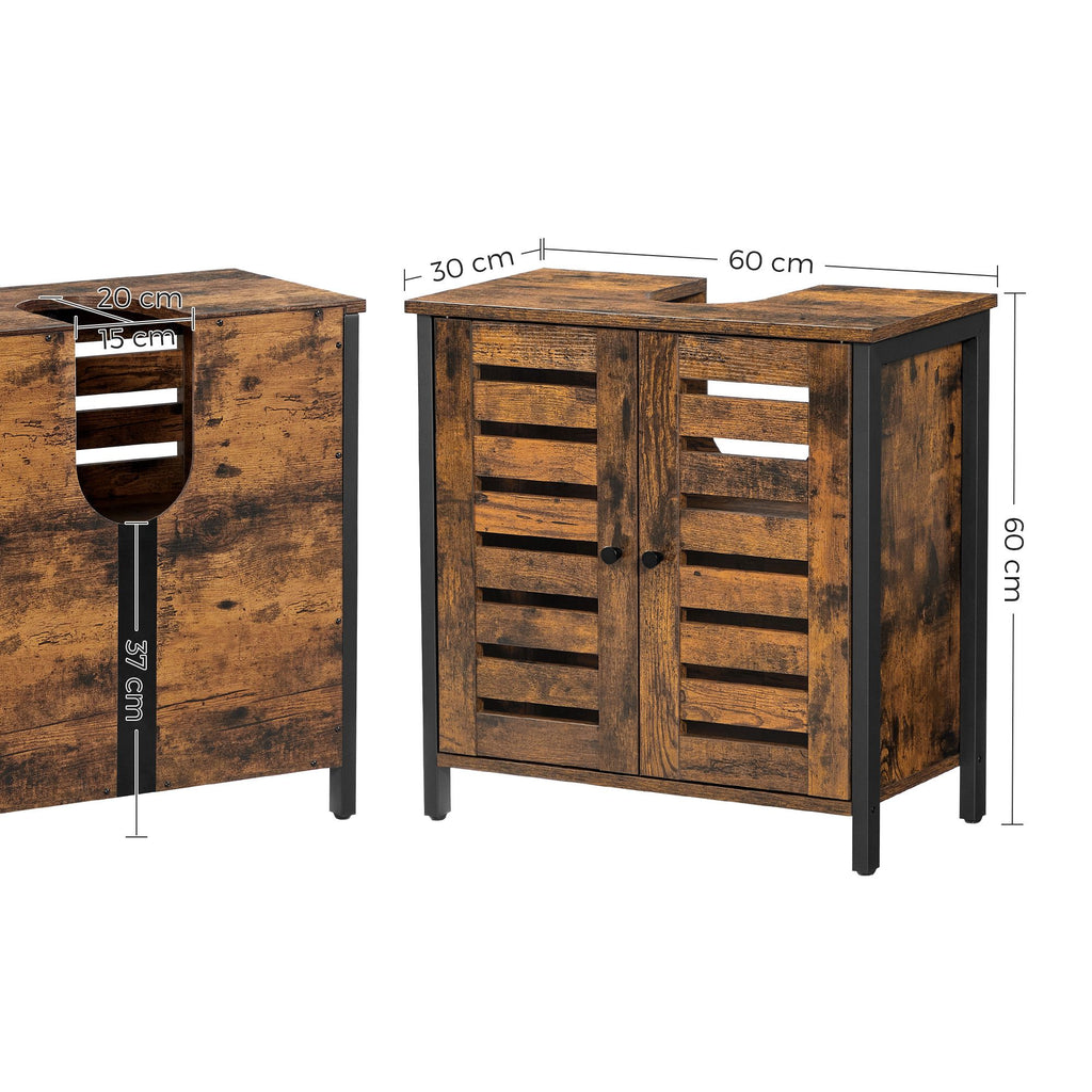 Waschbeckenunterschrank vintagebraun-schwarz