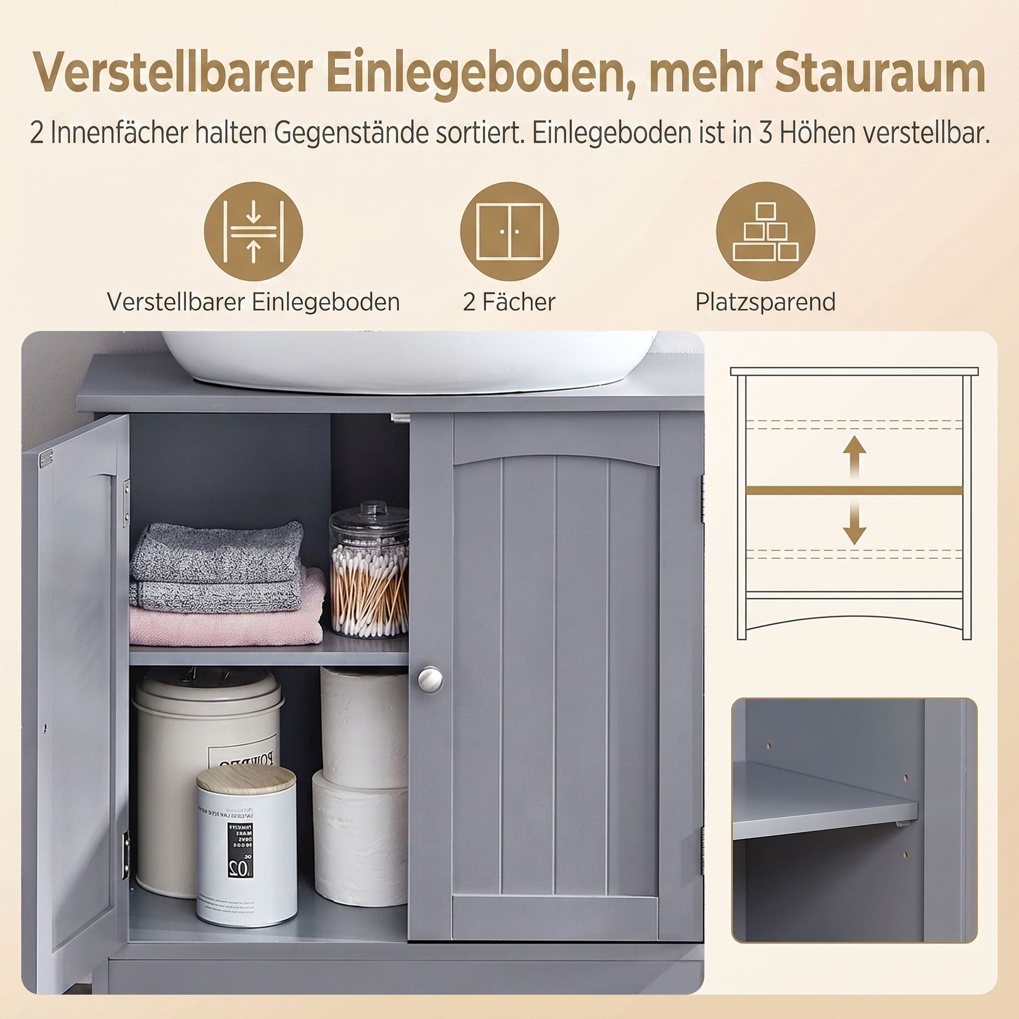 Waschbeckenunterschrank, Waschtischunterschrank, Unterschrank
