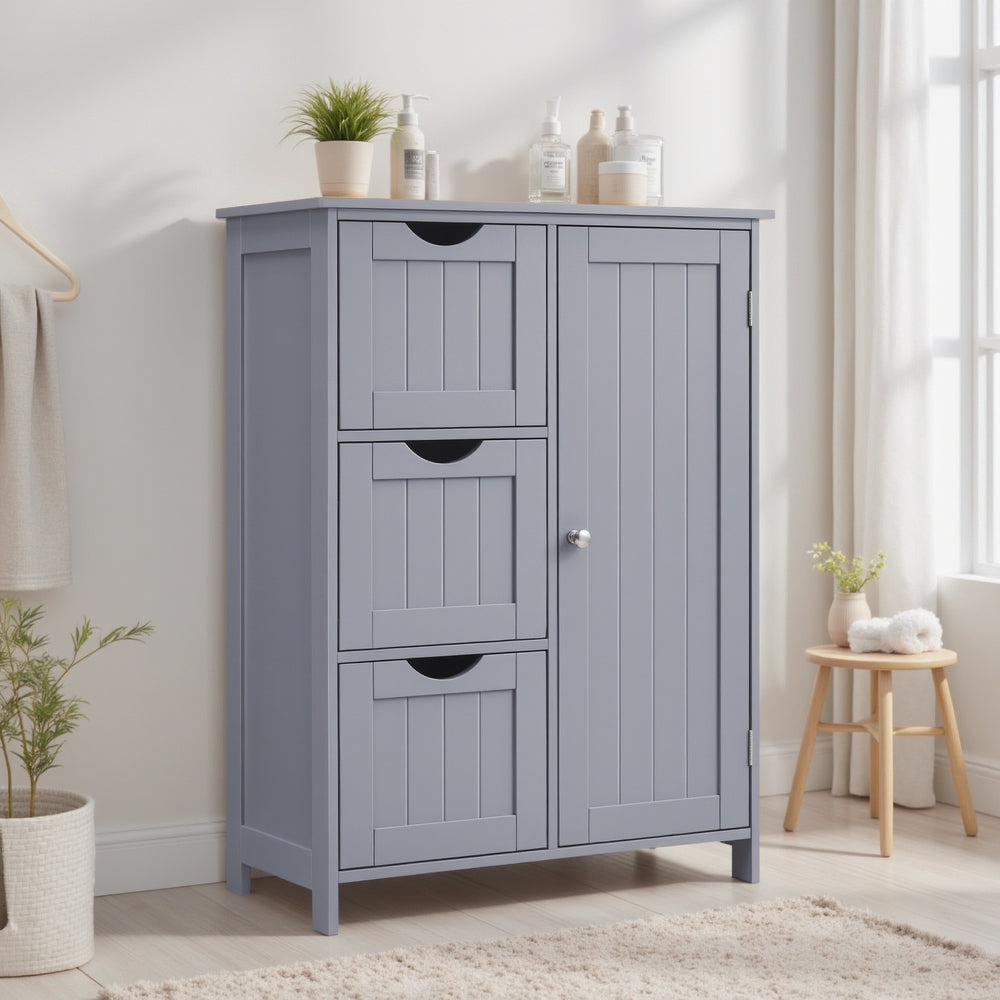 Badezimmerschrank mit 3 Schubladen, 1 verstellbares Regal, 30