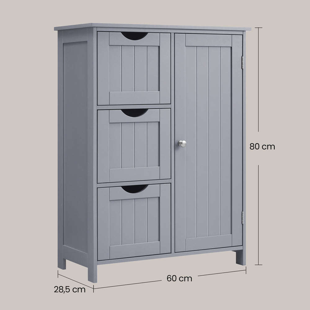 Badezimmerschrank mit 3 Schubladen, 1 verstellbares Regal, 30