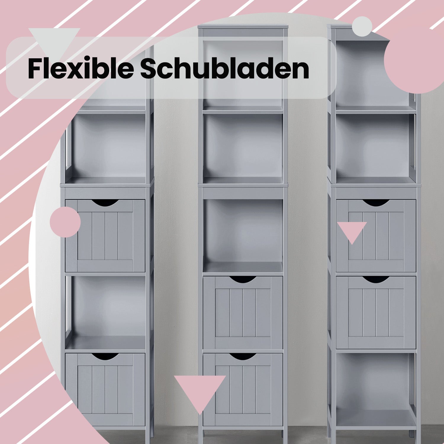 Badezimmerschrank, Schrank freistehend, Badezimmermöbel
