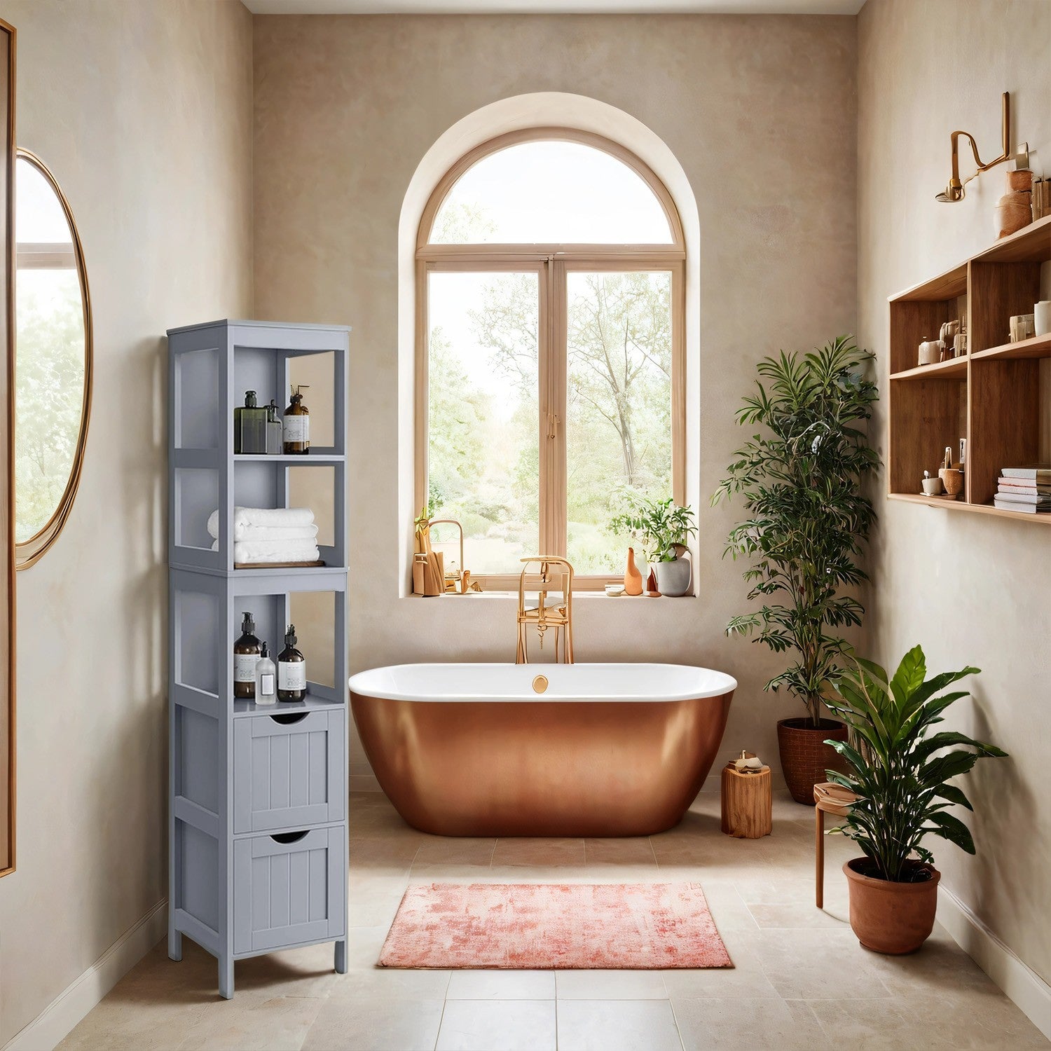 Badezimmerschrank, Schrank freistehend, Badezimmermöbel