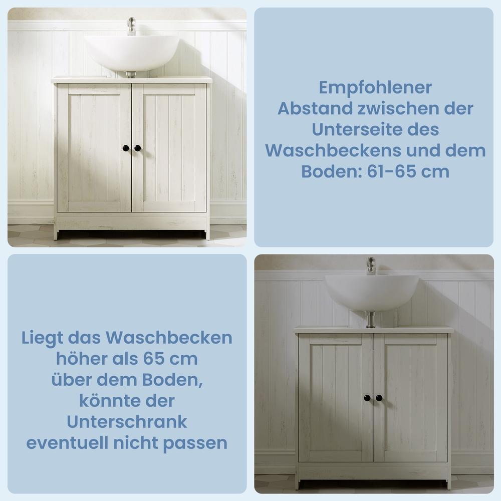 Waschbeckenunterschrank, Toolless-Technologie, superschnelle werkzeuglose Montage