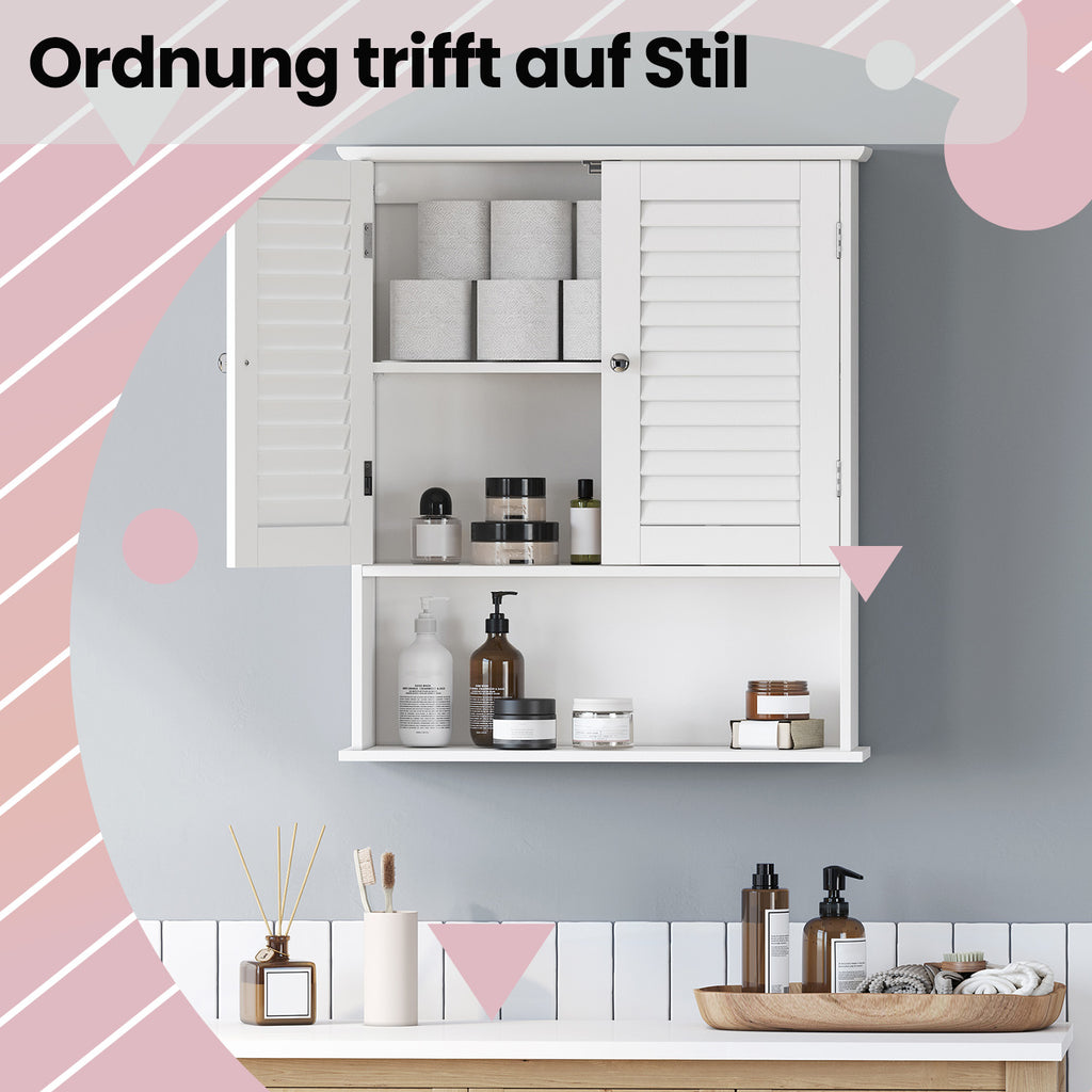 Badezimmerschrank, Wandschrank, Medizinschrank mit verstellbarem Einlegeboden