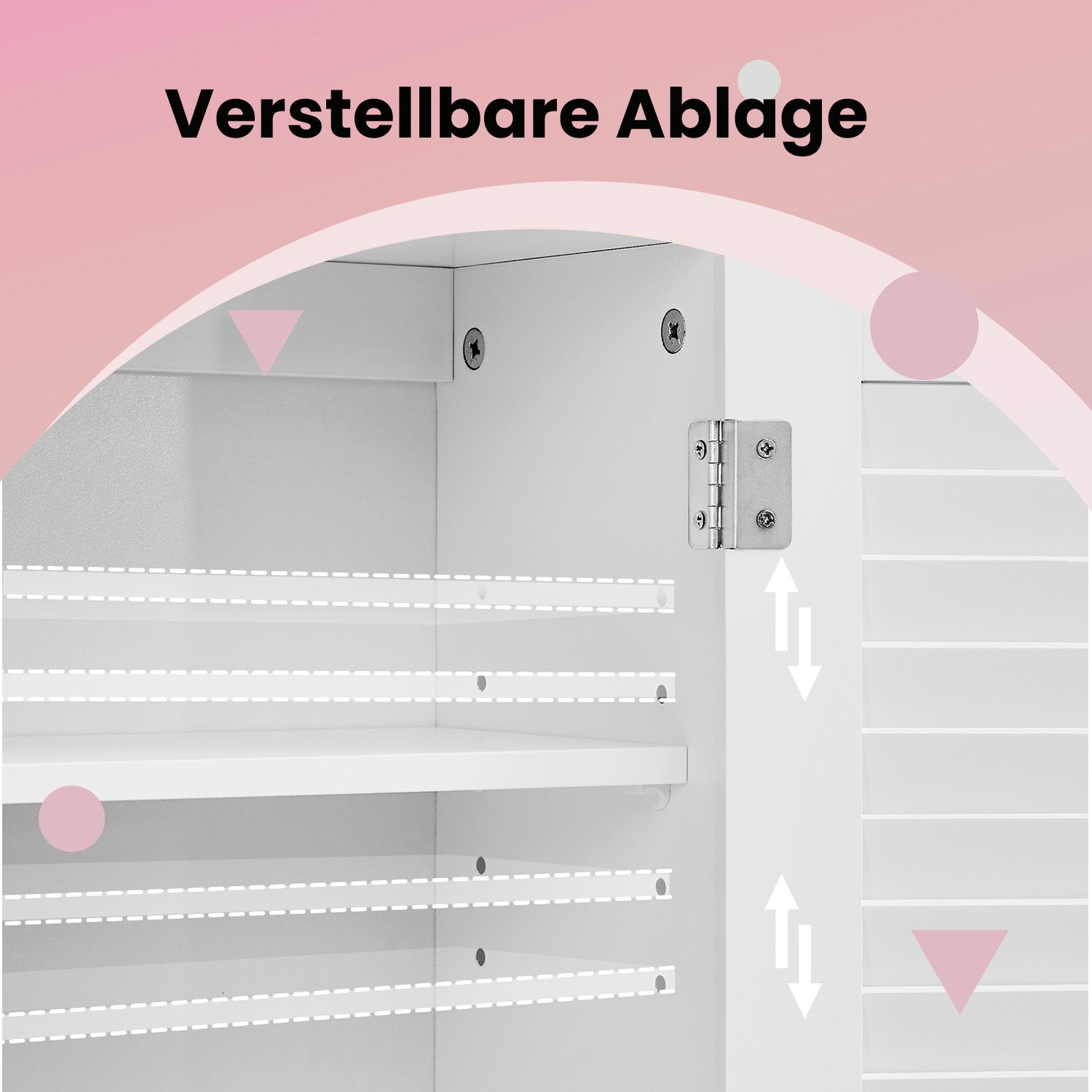 Badezimmerschrank, Wandschrank, Medizinschrank mit verstellbarem Einlegeboden