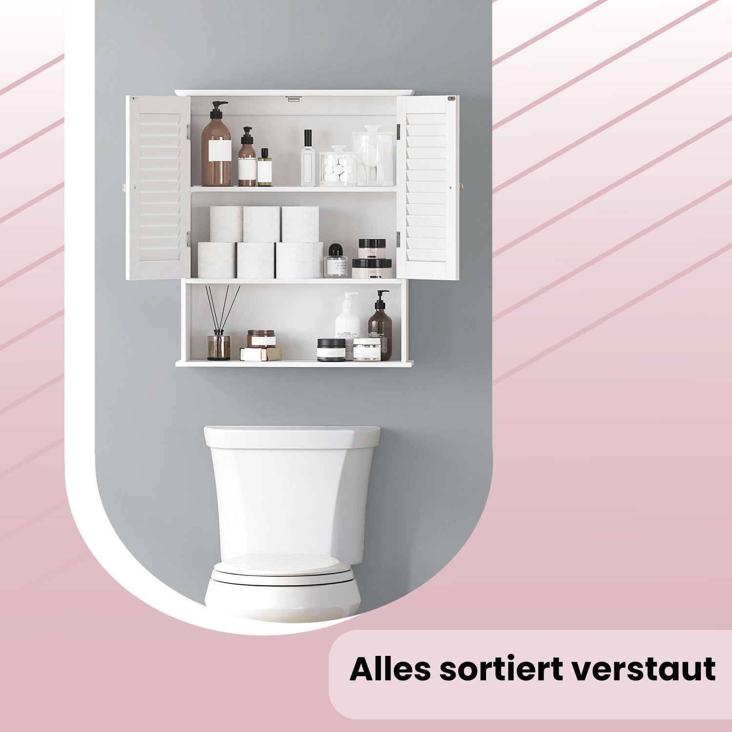 Badezimmerschrank, Wandschrank, Medizinschrank mit verstellbarem Einlegeboden