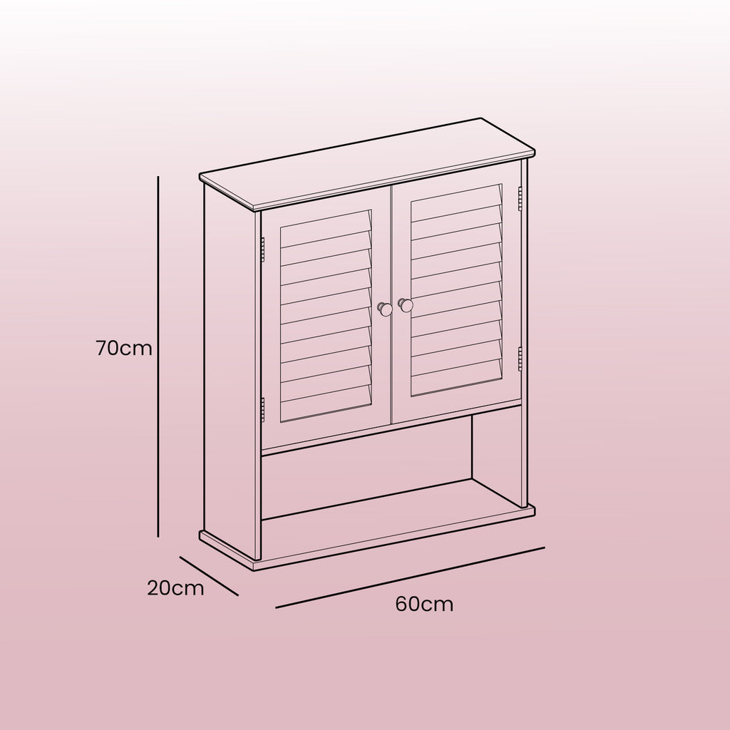 Badezimmerschrank, Wandschrank, Medizinschrank mit verstellbarem Einlegeboden