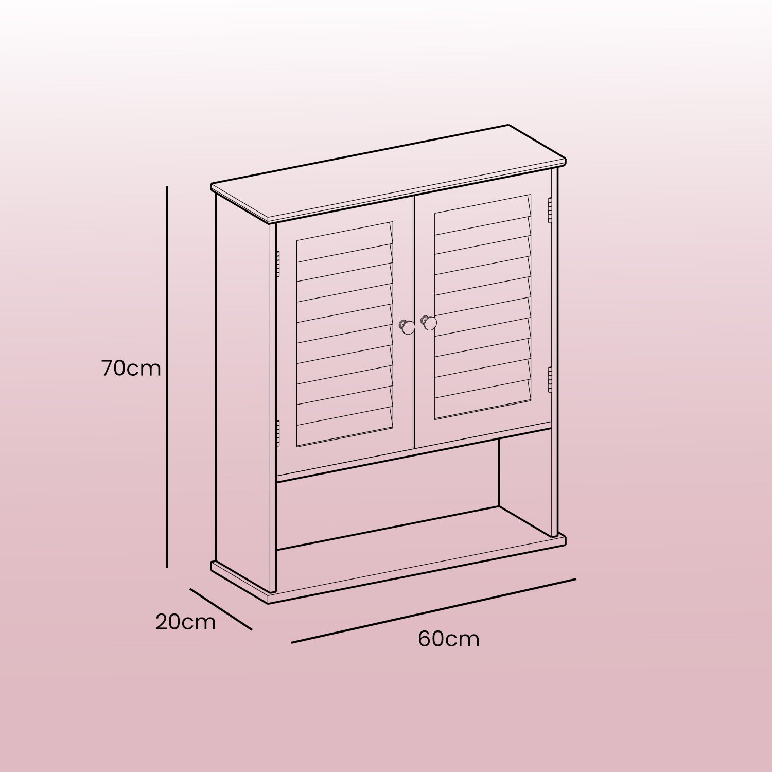 Badezimmerschrank, Wandschrank, Medizinschrank mit verstellbarem Einlegeboden