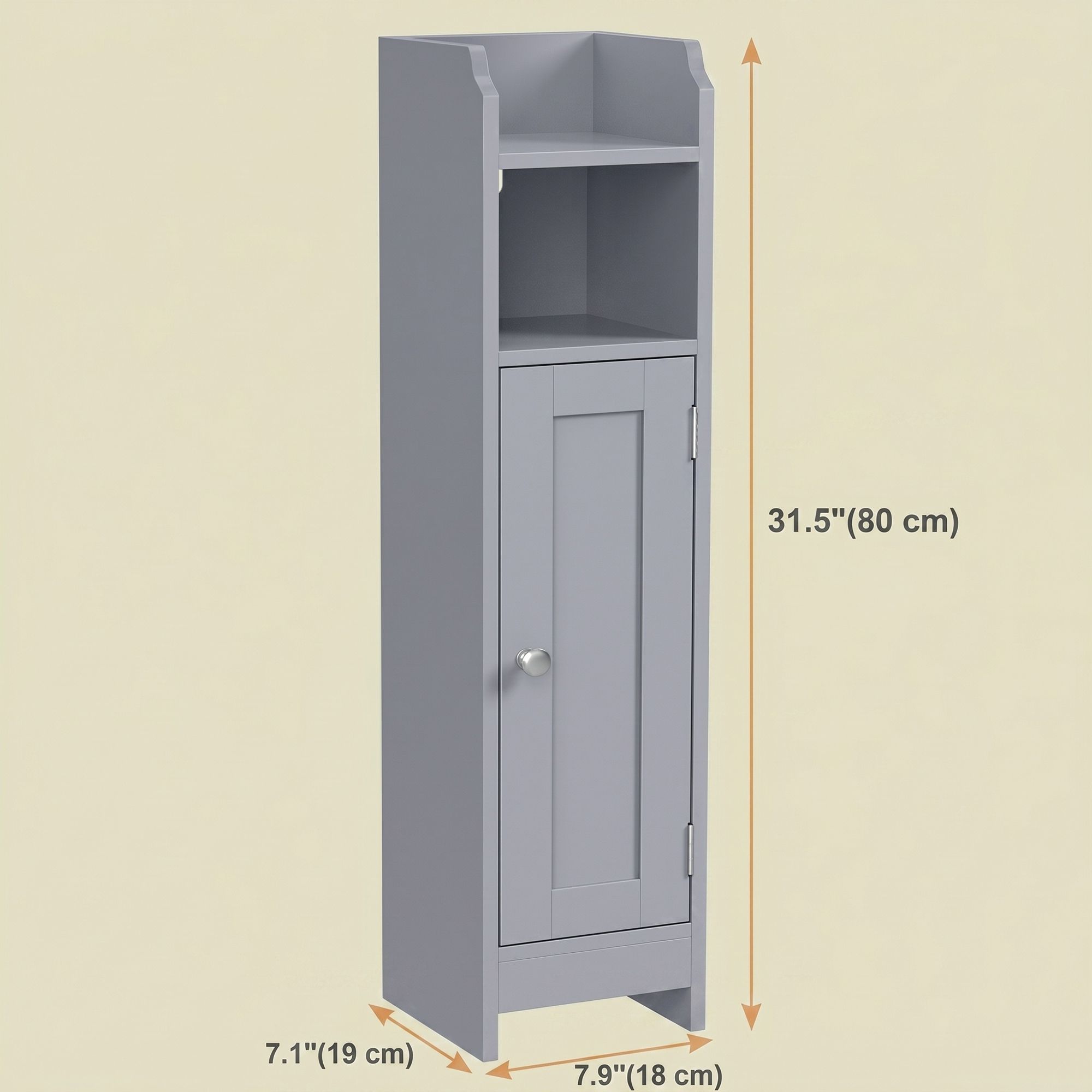 Badezimmerschrank klein, Badschrank schmal, stehend
