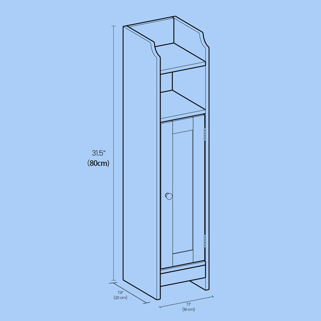 Badezimmerschrank klein, Badschrank schmal, stehend