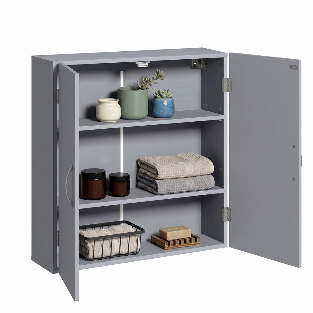 Badschrank, Wandschrank für Badezimmer, 18 x 60 x 60 cm