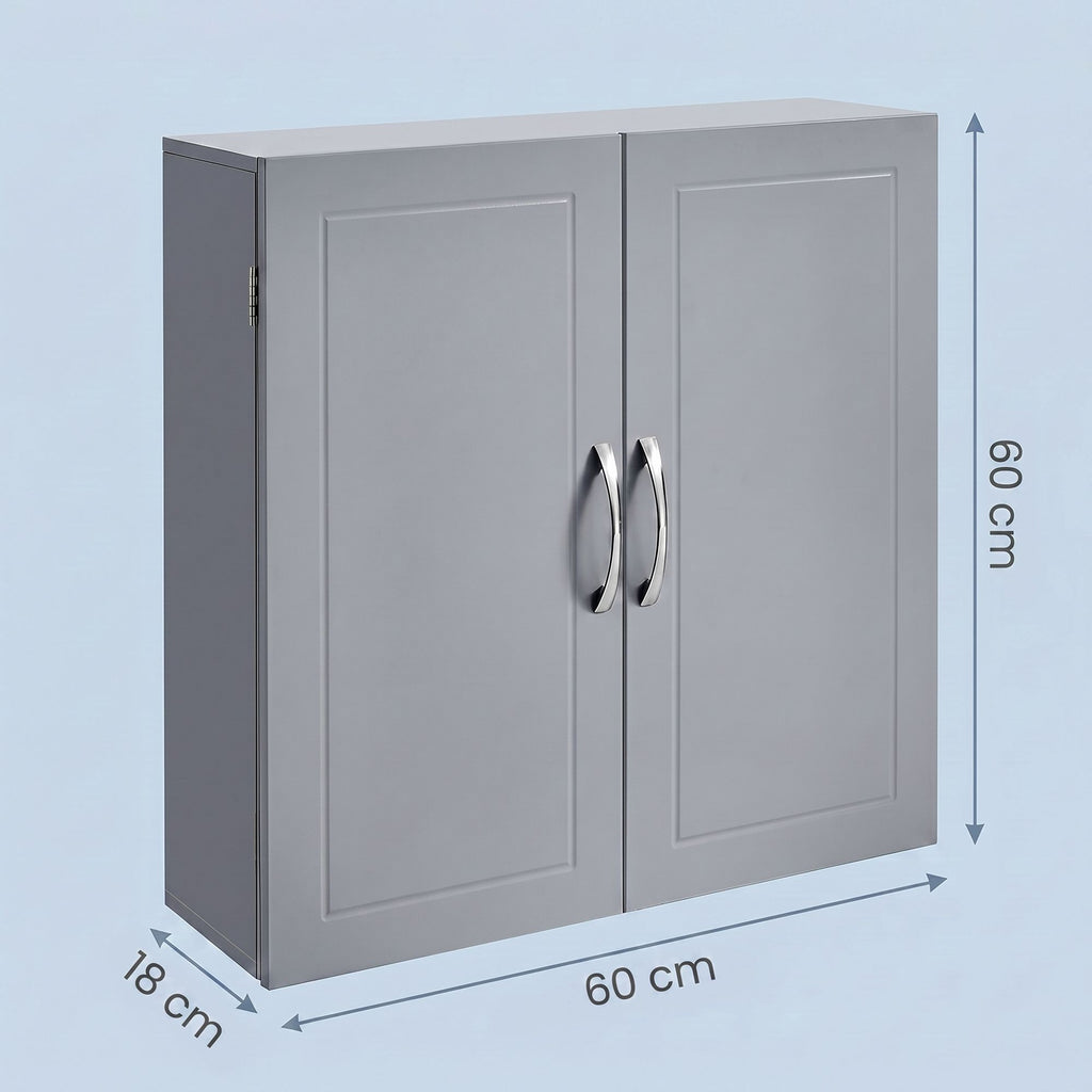 Badschrank, Wandschrank für Badezimmer, 18 x 60 x 60 cm