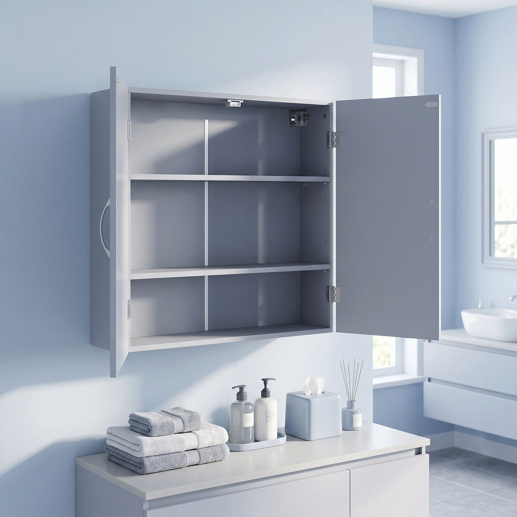 Badschrank, Wandschrank für Badezimmer, 18 x 60 x 60 cm
