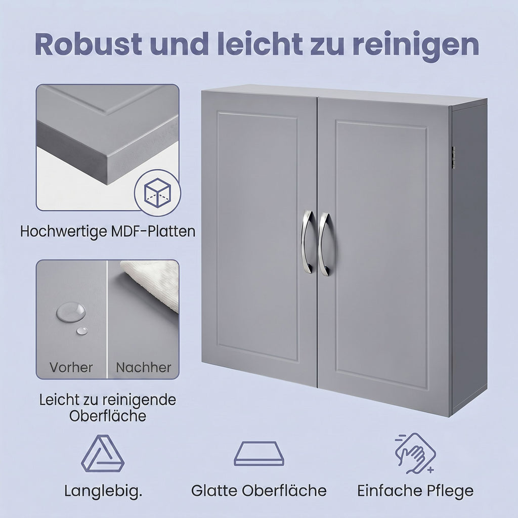 Badschrank, Wandschrank für Badezimmer, 18 x 60 x 60 cm